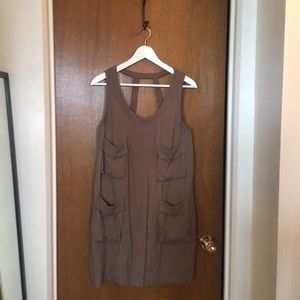 BCBG Khaki 4 Pocket Shift Dress